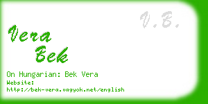 vera bek business card